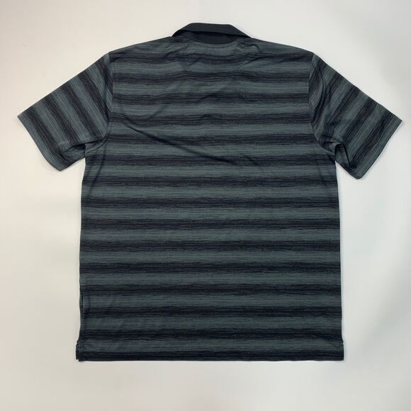 Greg Norman Polo Shirt Mens Extra Large Black PlayDry Striped Performance Golf - Picture 6 of 10